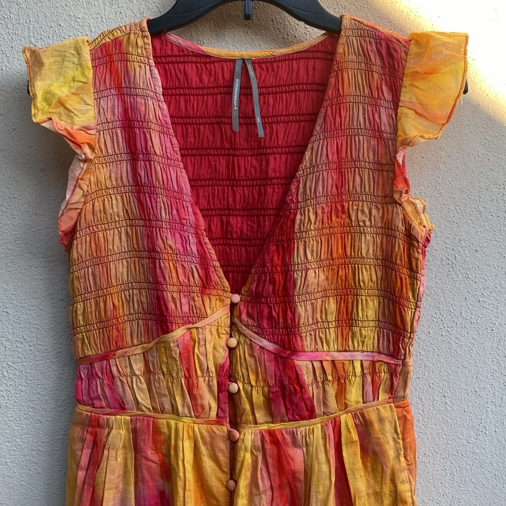 Anthropologie The Peregrine Midi Dress Pink Orange Maxi Size XS - Picture 10 of 16
